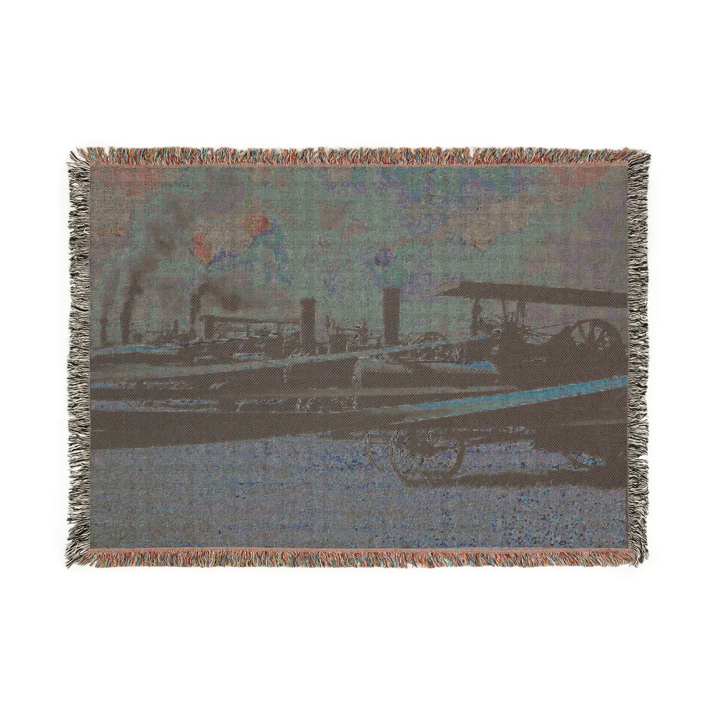 Woven Blanket Steam Tractor's Threshing