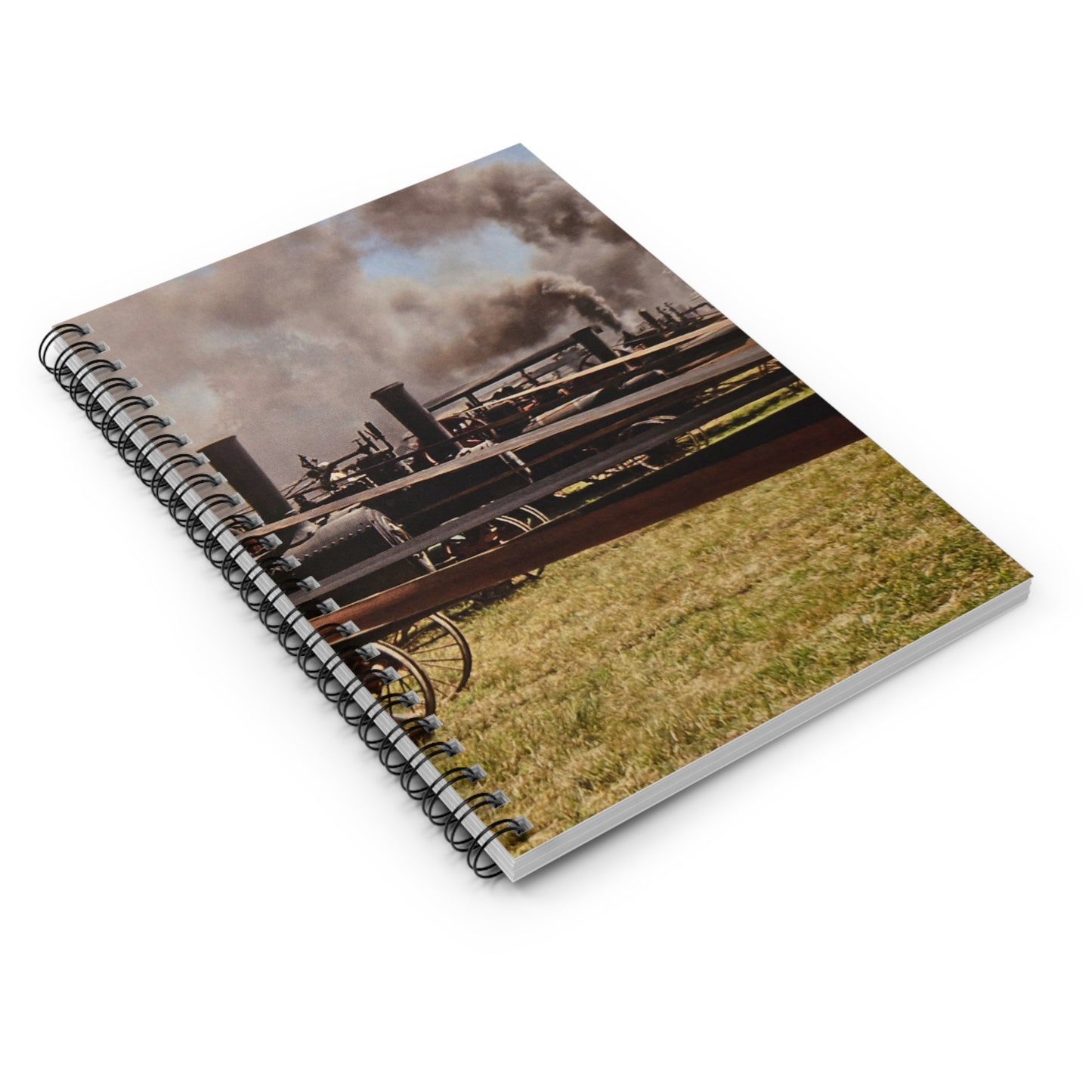 Spiral Notebook - Steam Engines Working Ruled Line