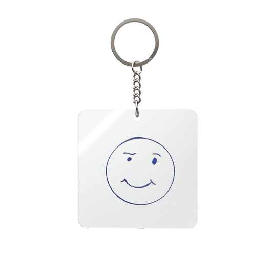 Smiley Face Square Keychain