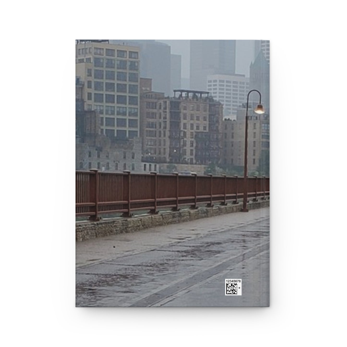 Matte Hardcover Journal - Walking Across the Bridge in the Rain