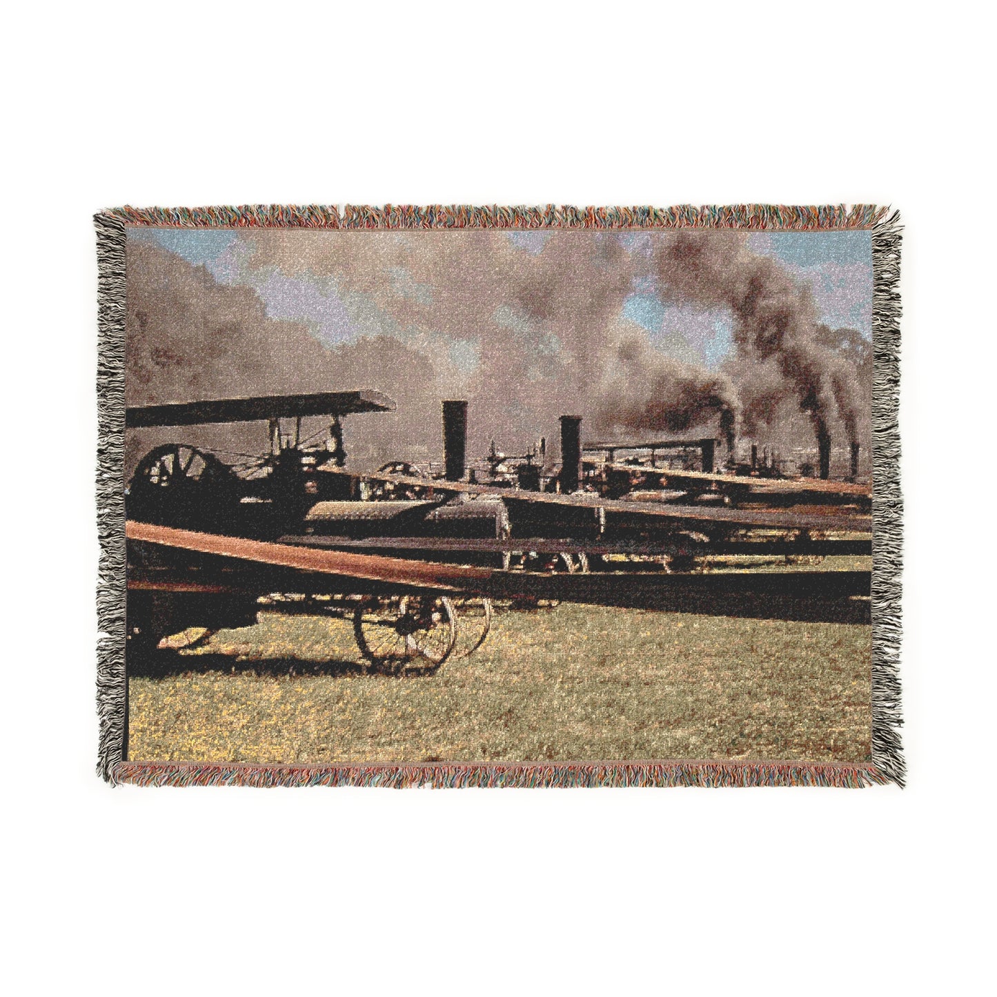 Woven Blanket Steam Tractor's Threshing