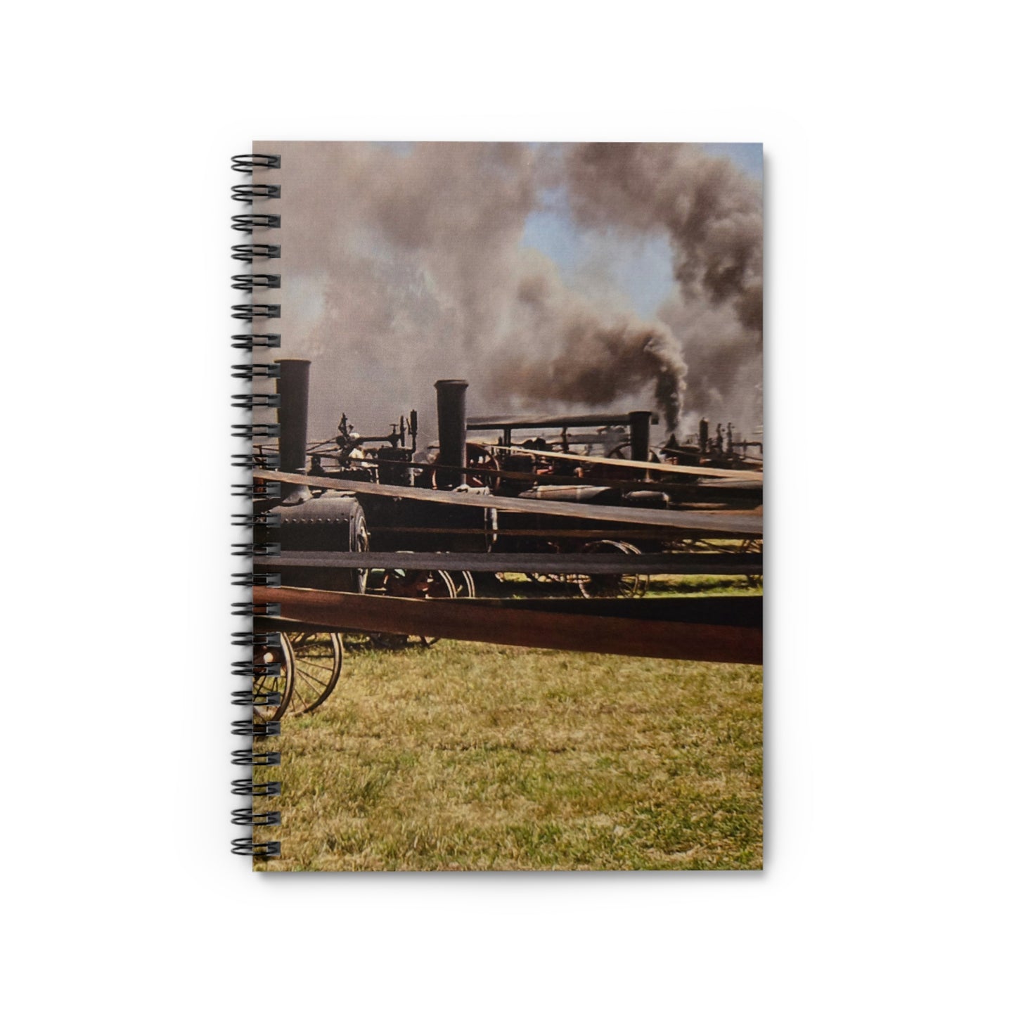 Spiral Notebook - Steam Engines Working Ruled Line