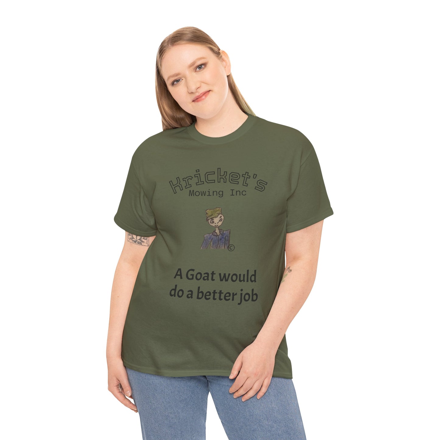 Unisex Heavy Cotton Tee Kricket's Mowing Inc