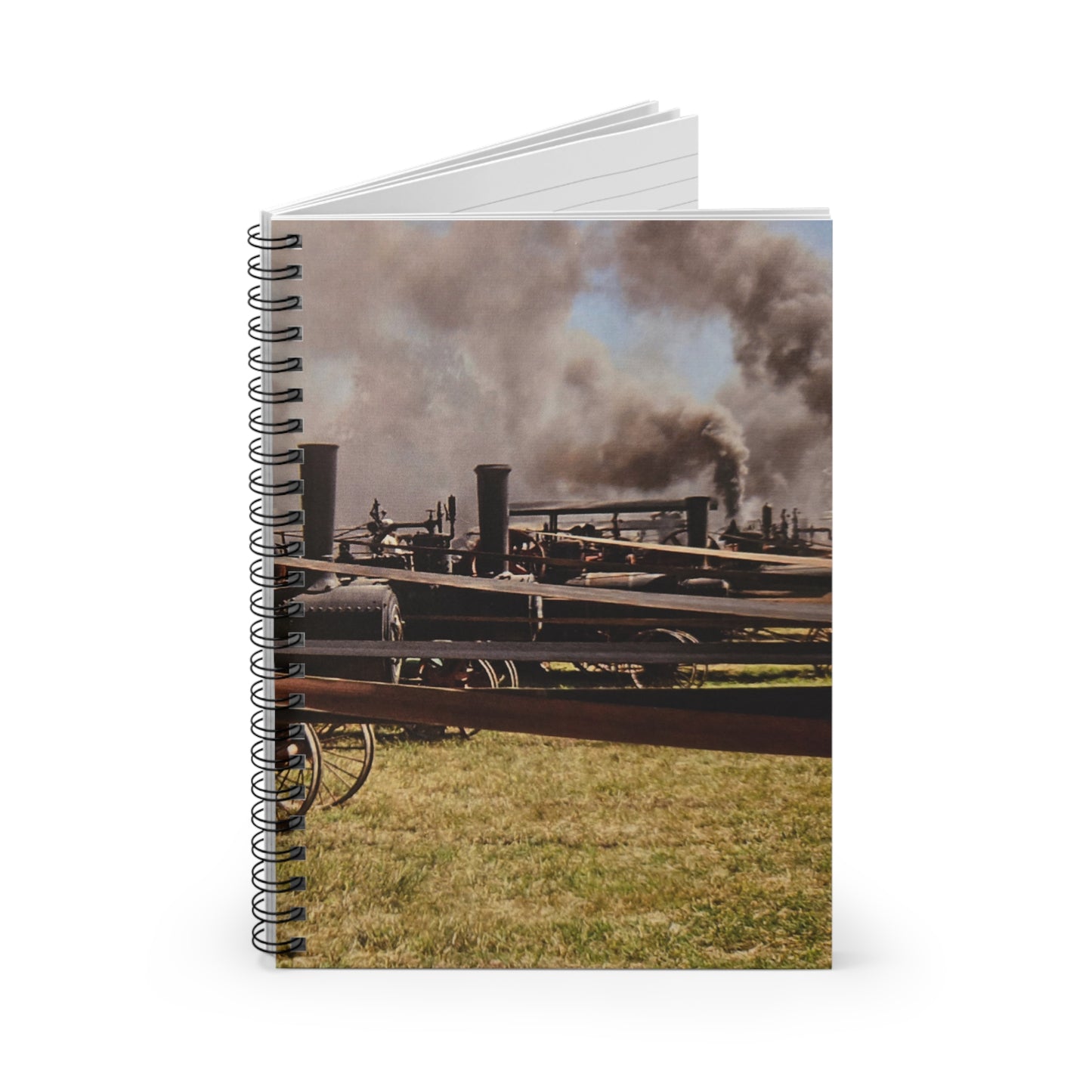 Spiral Notebook - Steam Engines Working Ruled Line