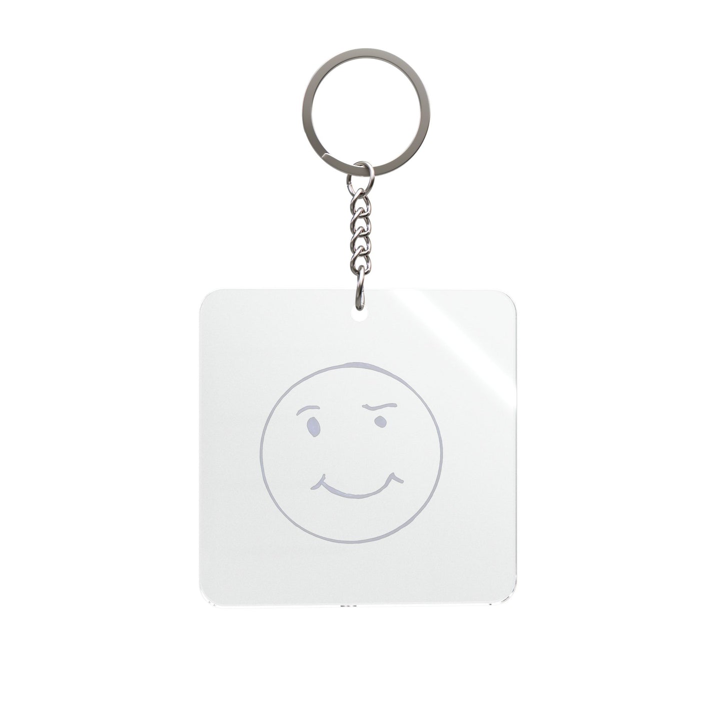 Smiley Face Square Keychain